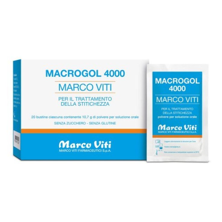 MACROGOL 4000 20 BUSTINE DA 10,7 G - trattamento per stitichezza occasionale MACROGOL 4000 20 BUSTINE DA 10,7 G - trattamento per stitichezza occasionale