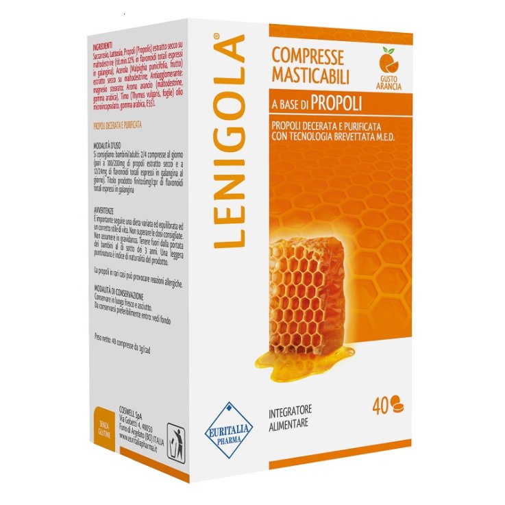 LENIGOLA COMPRESSE MASTICABILI ARANCIA 40 COMPRESSE LENIGOLA COMPRESSE MASTICABILI ARANCIA 40 COMPRESSE