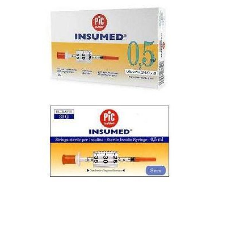 SIR.INS.0,3ml 30g 8mm 30pz PIC SIR.INS.0,3ml 30g 8mm 30pz PIC