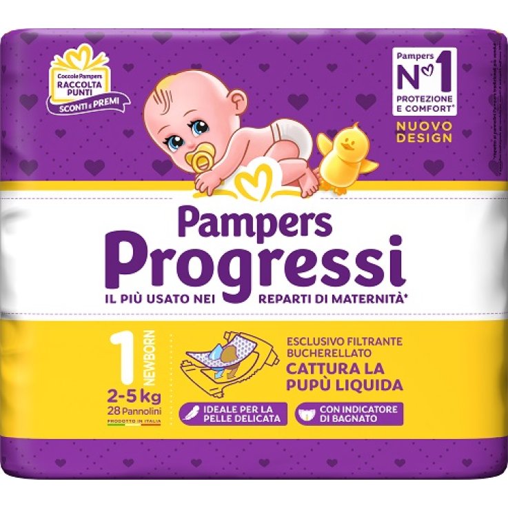 PAMPERS PROGRESSI NEWBORN PANNOLINO 1 2-5KG 28 PEZZI PAMPERS PROGRESSI NEWBORN PANNOLINO 1 2-5KG 28 PEZZI