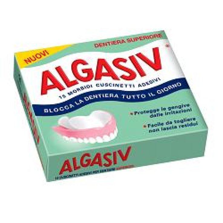 ALGASIV ADESIVO PER PROTESI DENTARIA SUPERIORE 15 PEZZI ALGASIV ADESIVO PER PROTESI DENTARIA SUPERIORE 15 PEZZI