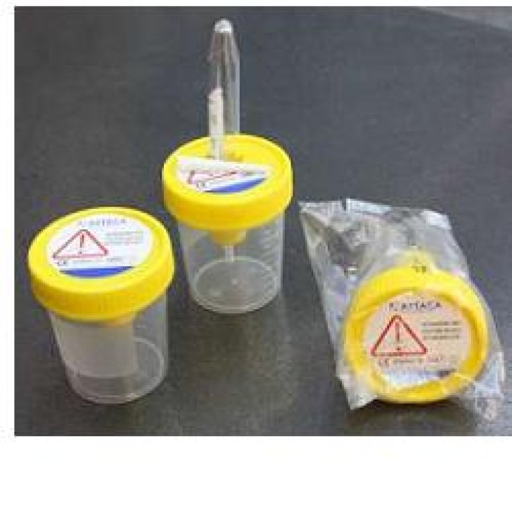 CONTENITORE PER URINA DA 120ML TAPPO A VITE CON DISPOSITIVODI PRELIEVO DA PROVETTA SOTTOVUOTO IN POLIPROPILE