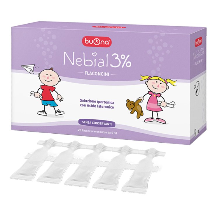 NEBIAL FLACONCINI SOLUZIONE SALINA IPERTONICA DI SODIO CLORURO AL 3% CON ACIDO IALURONICO 20X5 ML NEBIAL FLACONCINI SOLUZIONE SALINA IPERTONICA DI SODIO CLORURO AL 3% CON ACIDO IALURONICO 20X5 ML