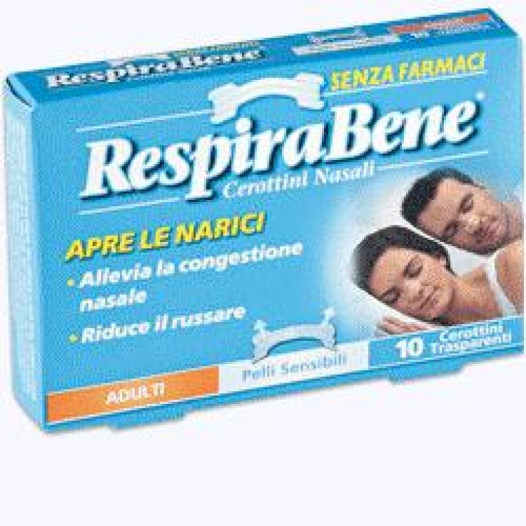CEROTTO NASALE TRASPARENTE ADULTI RESPIRA BENE 10 PEZZI CEROTTO NASALE TRASPARENTE ADULTI RESPIRA BENE 10 PEZZI
