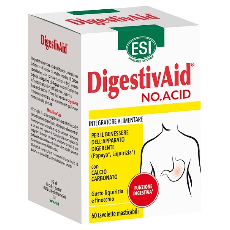 ESI DIGESTIVAID NO ACID 60 TAVOLETTE ESI DIGESTIVAID NO ACID 60 TAVOLETTE