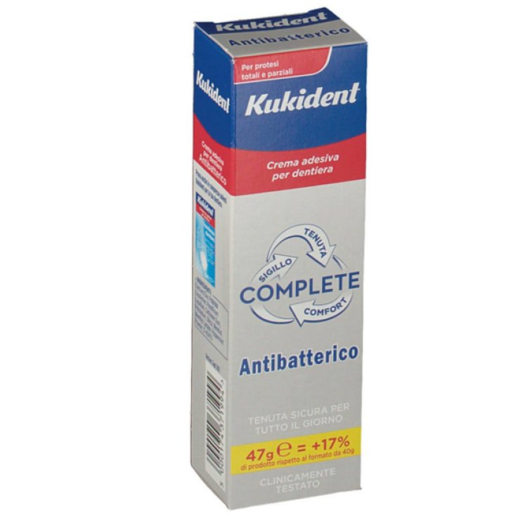 KUKIDENT COMPLETE CREMA ADESIVA PER PROTESI DENTARIE CON ANTIBATTERICO 47 G KUKIDENT COMPLETE CREMA ADESIVA PER PROTESI DENTARIE CON ANTIBATTERICO 47 G