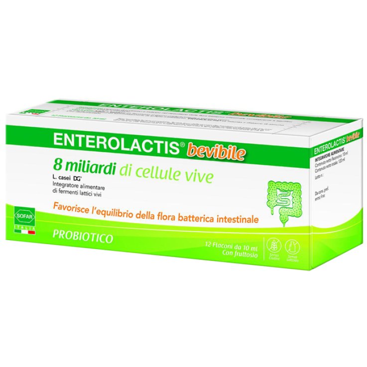 ENTEROLACTIS BEVIBILE 12 FLACONCINI DA 10 ML SOFAR