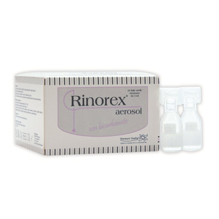 RINOREX AEROSOL CON BICARBONATO 25 FIALE STERILI MONOUSO 3 ML RINOREX AEROSOL CON BICARBONATO 25 FIALE STERILI MONOUSO 3 ML