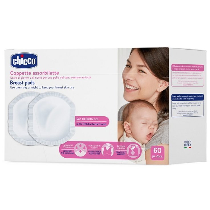 CHICCO COPPETTA ASSORBILATTE ANTIBATTERICA 60 PEZZI CHICCO COPPETTA ASSORBILATTE ANTIBATTERICA 60 PEZZI