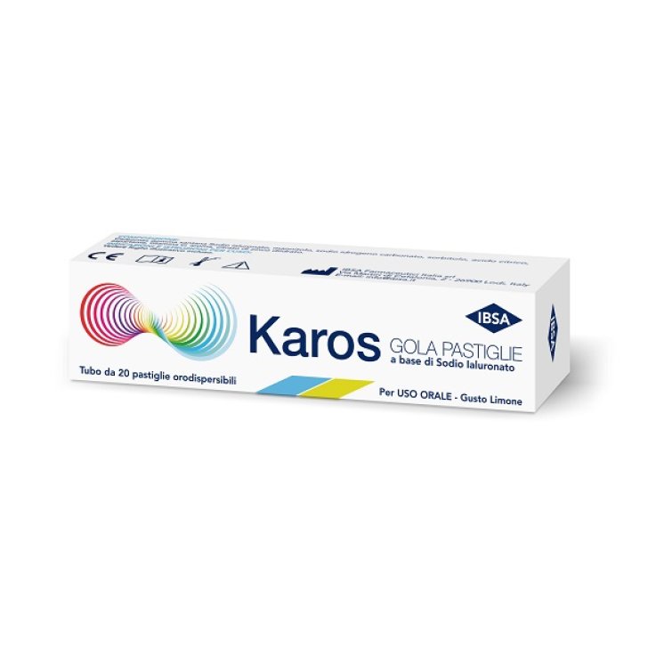 KAROS GOLA PASTIGLIE 20 PASTIGLIE ORODISPERSIBILI GUSTO LIMONE KAROS GOLA PASTIGLIE 20 PASTIGLIE ORODISPERSIBILI GUSTO LIMONE