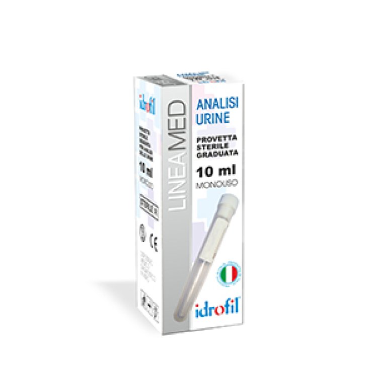 PROVETTA URINE CONICA IDROFIL LINEA MED CON TAPPO A PRESSIONE IN POLIETILENE BIANCO STERILE 10 ML