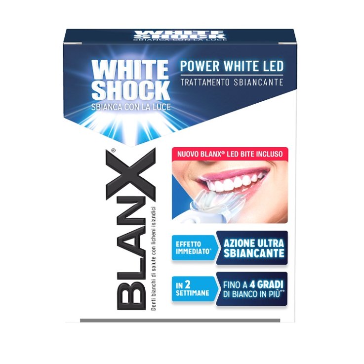 BLANX WHITE SHOCK TRATTAMENTO SBIANCANTE POWER WHITE 30 ML +LED BITE BLANX WHITE SHOCK TRATTAMENTO SBIANCANTE POWER WHITE 30 ML +LED BITE