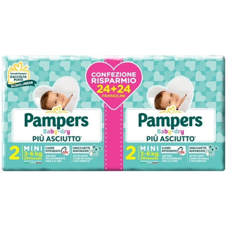 PAMPERS BABY DRY DUO DOWNCOUNT MINI 48 PEZZI