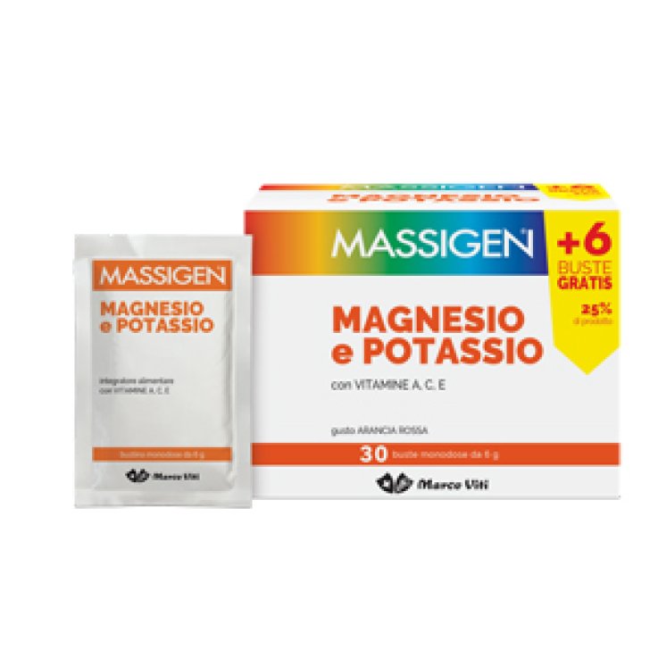 MASSIGEN MAGNESIO E POTASSIO 24 BUSTINE +6 GRATIS MASSIGEN MAGNESIO E POTASSIO 24 BUSTINE +6 GRATIS
