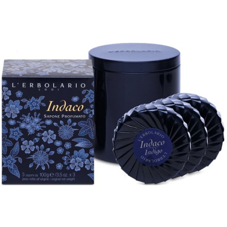 INDACO SAPONE PROFUMO EDIZIONE LIMITATA SCATOLA LATTA 3 PEZZI 100 G
