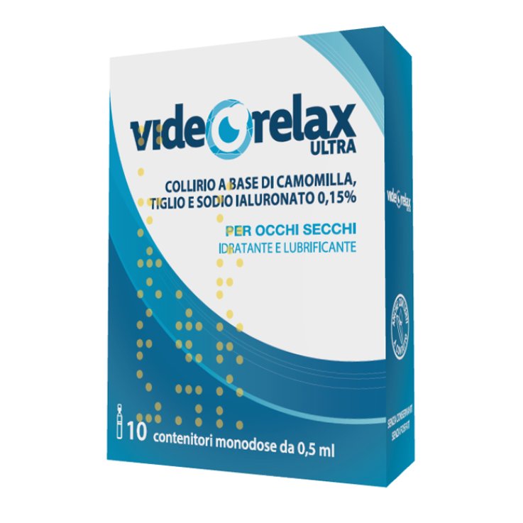 COLLIRIO IDRATANTE E LUBRIFICANTE VIDEORELAX ULTRA MONODOSE0,5 ML 10 PEZZI COLLIRIO IDRATANTE E LUBRIFICANTE VIDEORELAX ULTRA MONODOSE0,5 ML 10 PEZZI