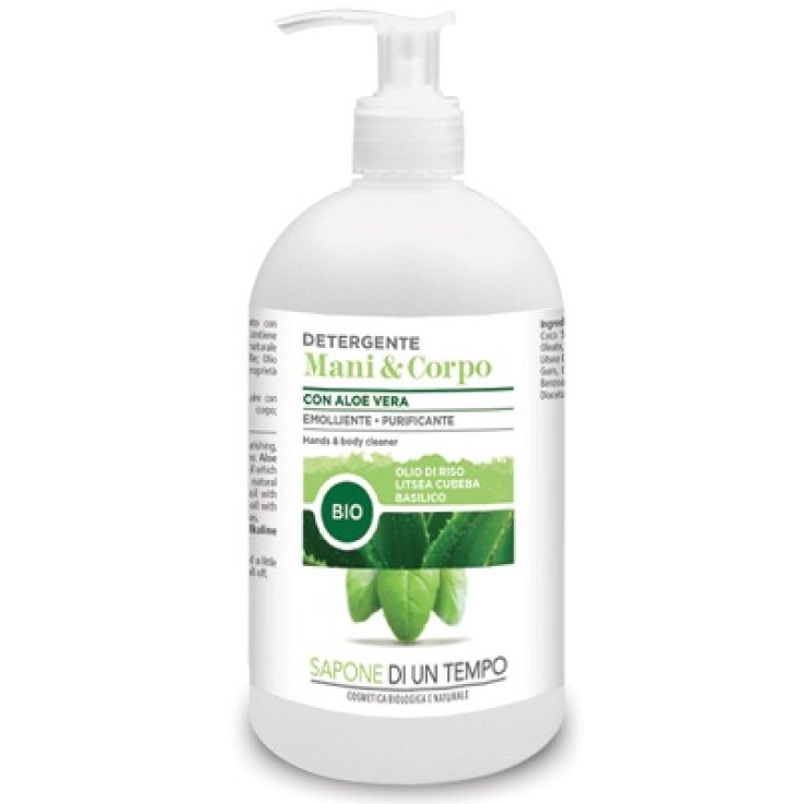 DETERGENTE MANI CORPO LITSEA CUBEBA OLIO DI RISO BASILICO ALOE VERA 500 ML