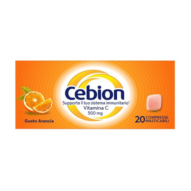 CEBION MASTICABILE ARANCIA VITAMINA C 500 MG 20 COMPRESSE CEBION MASTICABILE ARANCIA VITAMINA C 500 MG 20 COMPRESSE