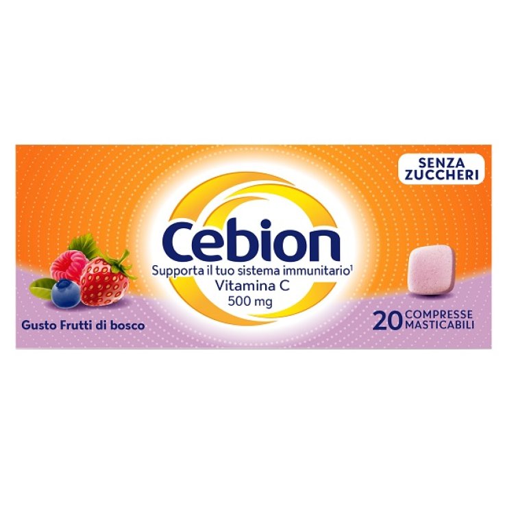 CEBION MASTICABILE SENZA ZUCCHERO VITAMINA C 500 MG 20 COMPRESSE CEBION MASTICABILE SENZA ZUCCHERO VITAMINA C 500 MG 20 COMPRESSE