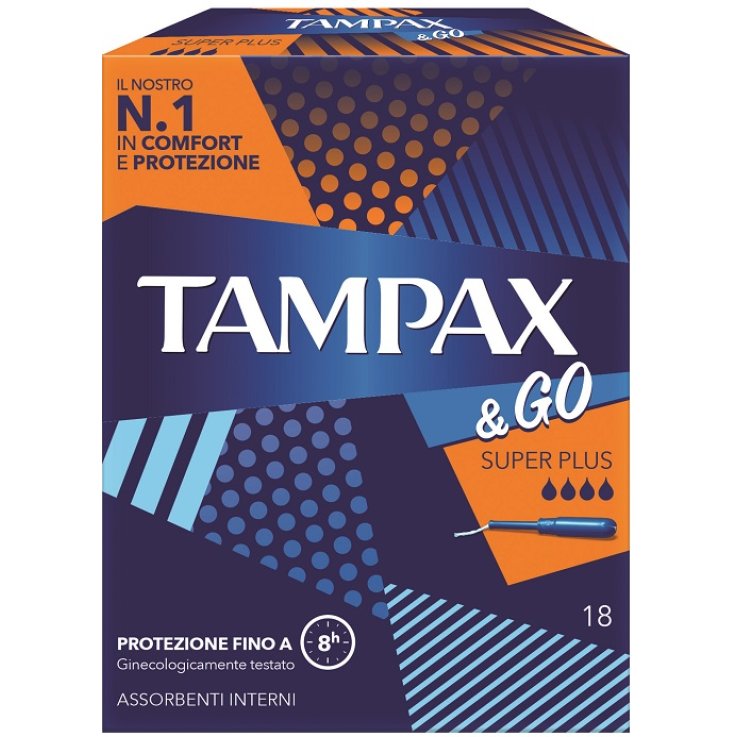 TAMPAX &GO ASSORBENTE INTERNO SUPER PLUS 18 PEZZI TAMPAX &GO ASSORBENTE INTERNO SUPER PLUS 18 PEZZI