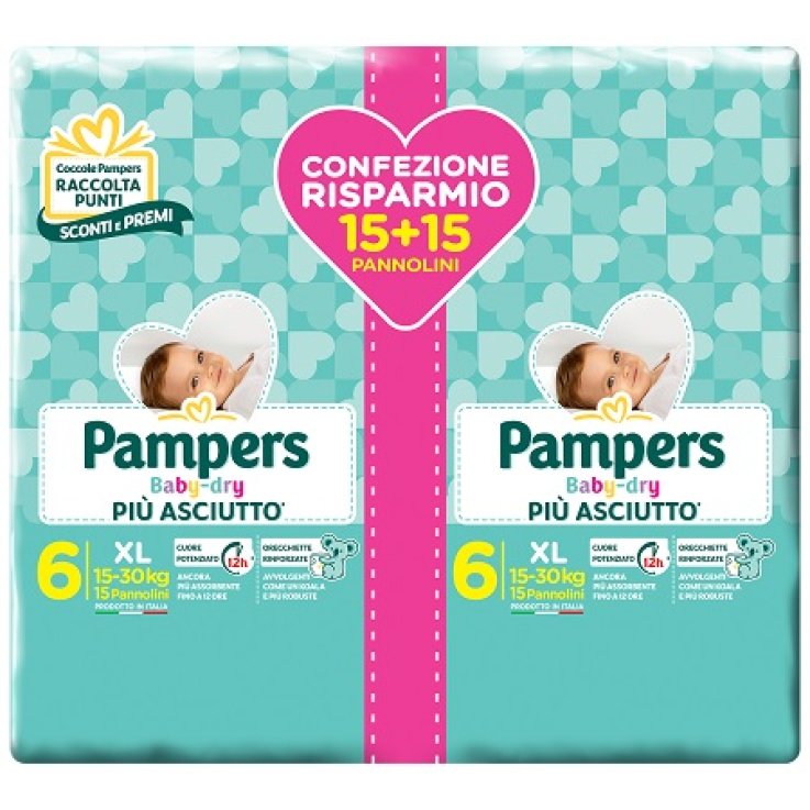 PAMPERS BABY DRY DUO DWCT XL 30 PEZZI
