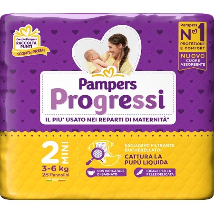 PAMPERS PROGRESSI MINI PANNOLINO 2 3-6KG 30 PEZZI PAMPERS PROGRESSI MINI PANNOLINO 2 3-6KG 30 PEZZI