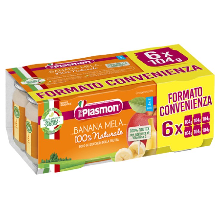 PLASMON OMOGENEIZZATO BANANA/MELA 6 X 104 G PLASMON OMOGENEIZZATO BANANA/MELA 6 X 104 G