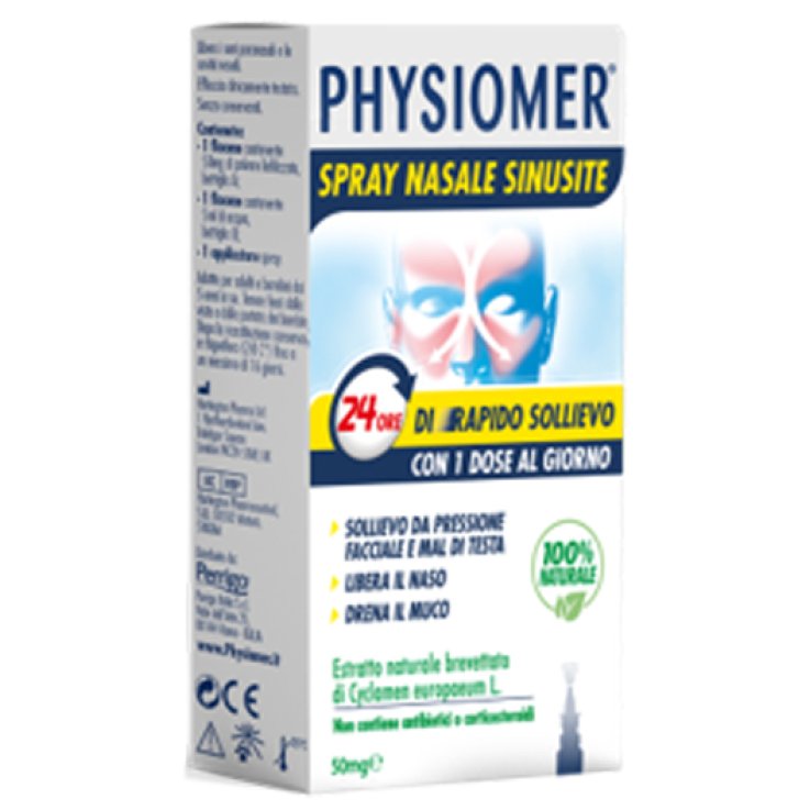 PHYSIOMER SPRAY NASALE SINUSITE 2 PEZZI 1 FLACONE DA 50 MG DI ESTRATTO DI CICLAMINO NATURALE LIOFILIZZATO + 1 FIALE DA 5ML DI SOLVENTE PHYSIOMER SPRAY NASALE SINUSITE 2 PEZZI 1 FLACONE DA 50 MG DI ESTRATTO DI CICLAMINO NATURALE LIOFILIZZATO + 1 FIALE DA 5ML DI SOLVENTE