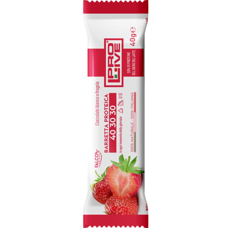 PROLIVE 40 30 30 BARRETTA PROTEICA CIOCCOLATO BIANCO/FRAGOLA40 G