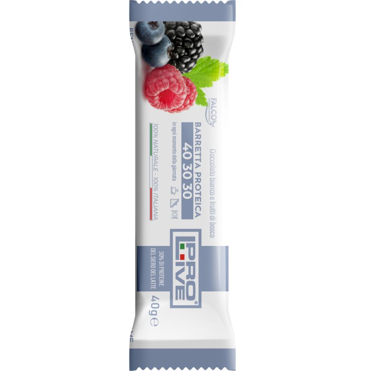 PROLIVE 40 30 30 BARRETTA PROTEICA CIOCCOLATO BIANCO/FRUTTIDI BOSCO 40 G