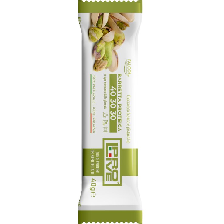 PROLIVE 40 30 30 BARRETTA PROTEICA CIOCCOLATO BIANCO/PISTACCHIO 40 G
