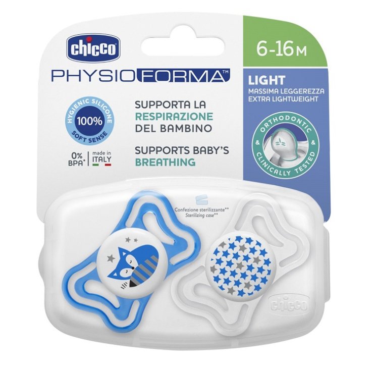 CHICCO SUCCHIETTO LIGHT BOY SILICONE 6-16 MESI 2 PEZZI