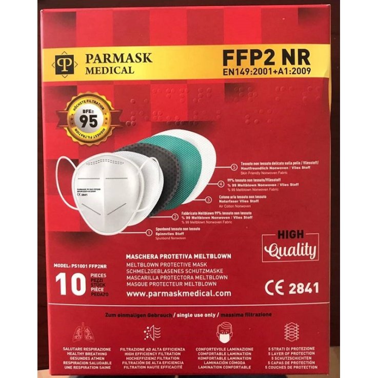 MASCHERINA FFP2 PS1001 BIANCO 10 PEZZI