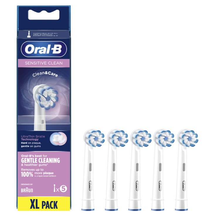 ORALB SENSITIVE CLEAN EB60 TESTINE PER SPAZZOLINO ELETTRICO5 PEZZI