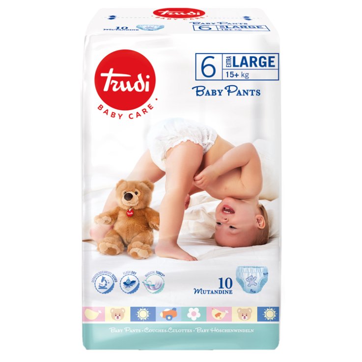 TRUDI BABY CARE PANTS EXTRALARGE 15 KG+ 10 PEZZI TRUDI BABY CARE PANTS EXTRALARGE 15 KG+ 10 PEZZI