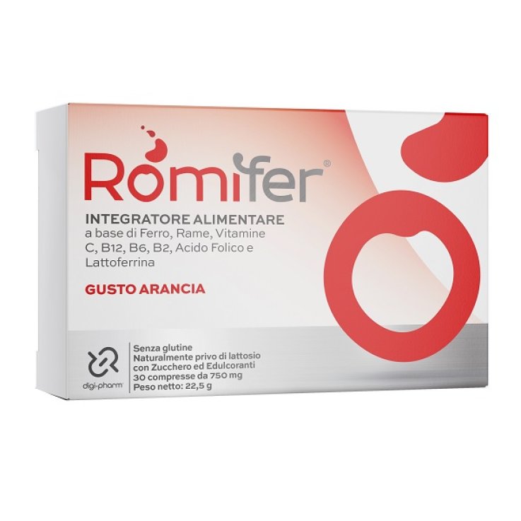 ROMIFER 30 COMPRESSE MASTICABILI 750 MG GUSTO ARANCIA SENZAGLUTINE NATURALMENTE PRIVO DI LATTOSIO CON ZUCCHERI ED EDULCORANTI ROMIFER 30 COMPRESSE MASTICABILI 750 MG GUSTO ARANCIA SENZAGLUTINE NATURALMENTE PRIVO DI LATTOSIO CON ZUCCHERI ED EDULCORANTI