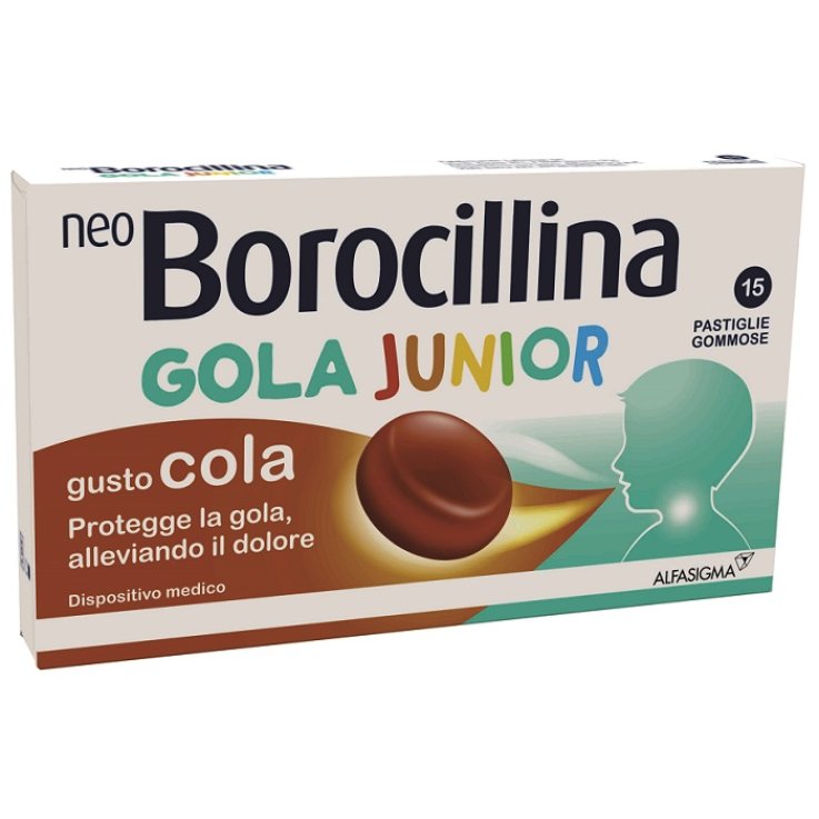NEOBOROCILLINA GOLA JUNIOR 15 PASTIGLIE GUSTO COLA NEOBOROCILLINA GOLA JUNIOR 15 PASTIGLIE GUSTO COLA