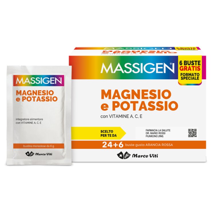 MASSIGEN MAGNESIO POTASSIO 24 BUSTINE + 6 BUSTINE MASSIGEN MAGNESIO POTASSIO 24 BUSTINE + 6 BUSTINE