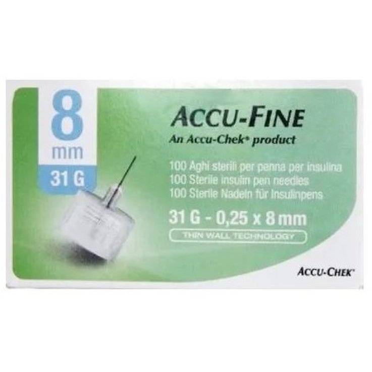 ACCUFINE Ago per insulina 31g 8mm 100pz ACCUFINE Ago per insulina 31g 8mm 100pz