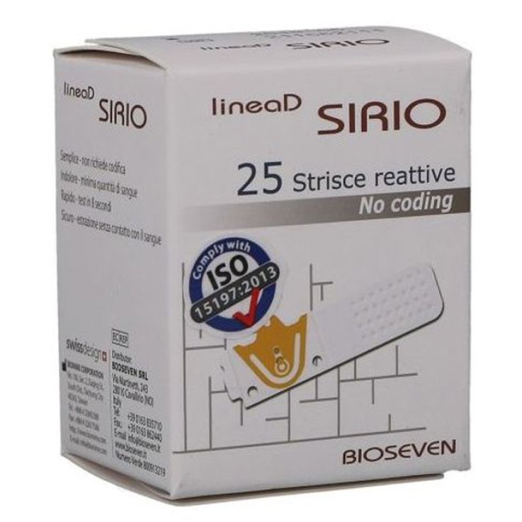 STRISCE MISURAZIONE GLICEMIA LINEA D SIRIO 25 PEZZI STRISCE MISURAZIONE GLICEMIA LINEA D SIRIO 25 PEZZI