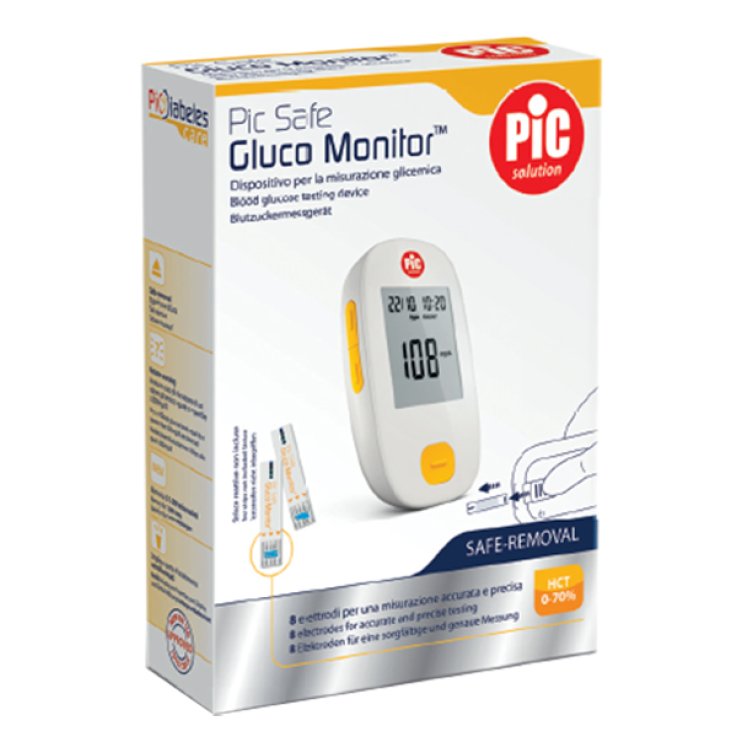 GLUCOMETRO CON MONITOR PIC GLUCO SAFE 1 PEZZO GLUCOMETRO CON MONITOR PIC GLUCO SAFE 1 PEZZO