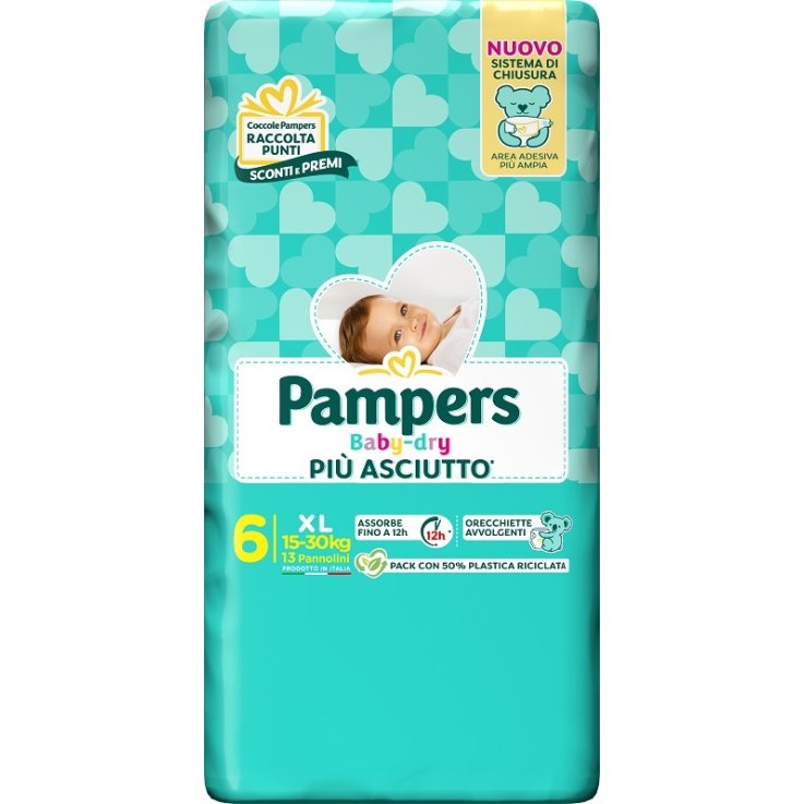 PAMPERS BABY DRY PANNOLINO DOWNCOUNT XL 13 PEZZI