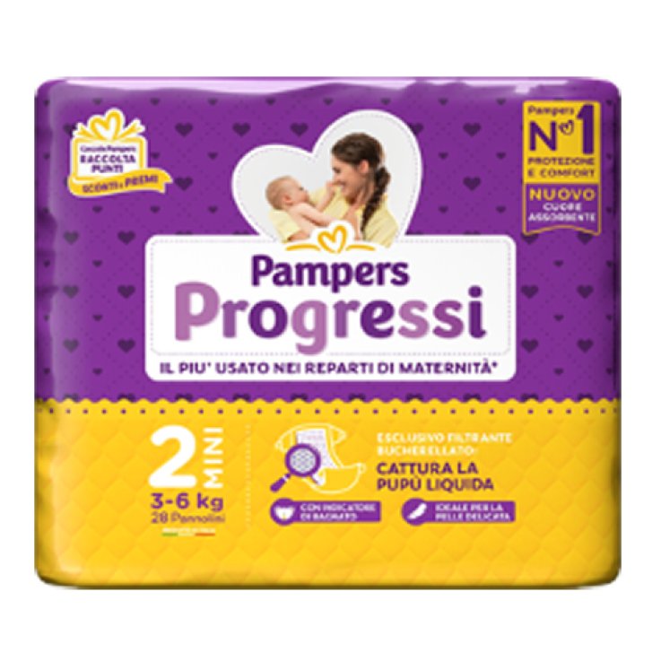 PAMPERS PROGRESSI MINI 3-6 KG 28 PEZZI PAMPERS PROGRESSI MINI 3-6 KG 28 PEZZI
