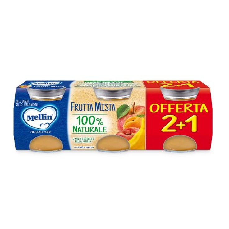 MELLIN OMOGENEIZZATO FRUTTA MISTA 3 PEZZI DA 100 G MELLIN OMOGENEIZZATO FRUTTA MISTA 3 PEZZI DA 100 G