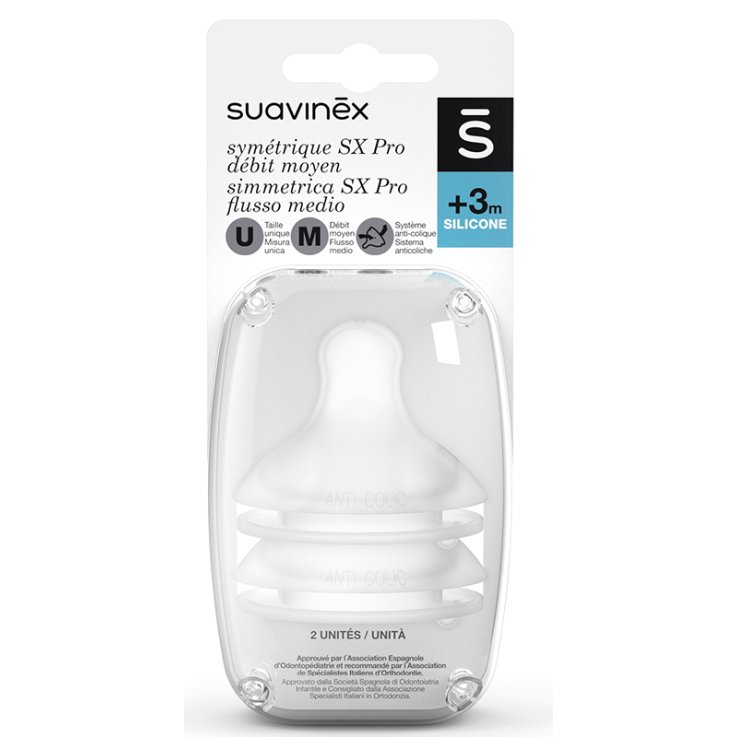 SUAVINEX SX PRO TETTARELLA IN SILICONE FISIOLOGICA PER BIBERON M 2 PEZZI SUAVINEX SX PRO TETTARELLA IN SILICONE FISIOLOGICA PER BIBERON M 2 PEZZI