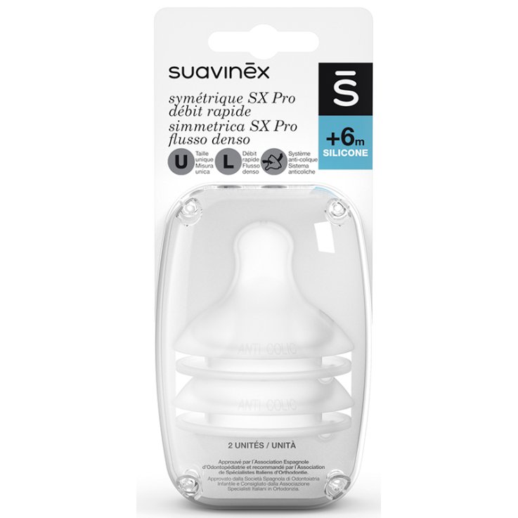 SUAVINEX SX PRO TETTARELLA IN SILICONE FISIOLOGICA PER BIBERON L 2 PEZZI SUAVINEX SX PRO TETTARELLA IN SILICONE FISIOLOGICA PER BIBERON L 2 PEZZI