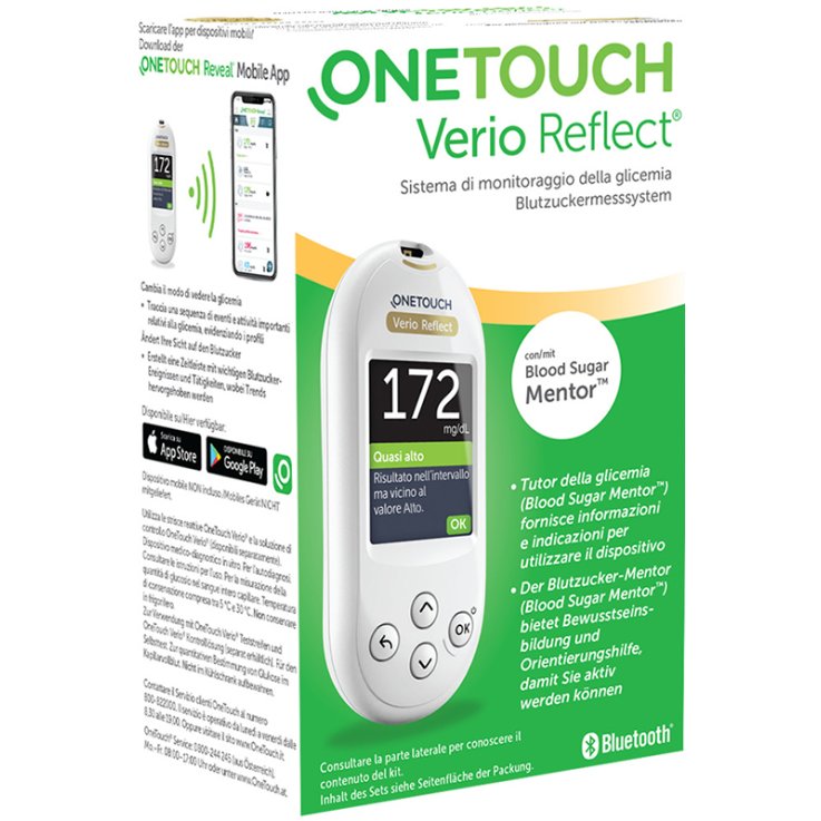 ONETOUCH VERIO REFLECT SYSTEM KIT CON LANCETTE PUNGIDITO E FLACONE DA 10 STRISCE REATTIVE ONETOUCH VERIO REFLECT SYSTEM KIT CON LANCETTE PUNGIDITO E FLACONE DA 10 STRISCE REATTIVE