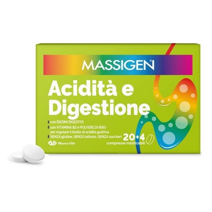 MASSIGEN ACIDITA' E DIGESTIONE 24 COMPRESSE MASTICABILI MASSIGEN ACIDITA' E DIGESTIONE 24 COMPRESSE MASTICABILI