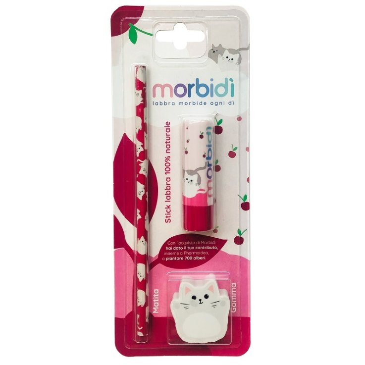 MORBIDI' KIT DISEGNO AMARENA STICK LABBRA + MATITA + GOMMA DA CANCELLARE MORBIDI' KIT DISEGNO AMARENA STICK LABBRA + MATITA + GOMMA DA CANCELLARE