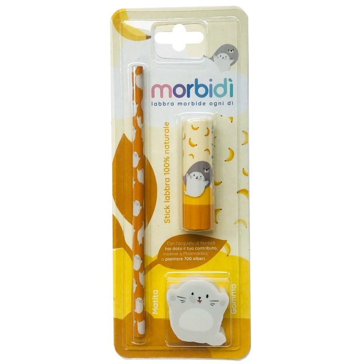 MORBIDI' KIT DISEGNO BANANA STICK LABBRA + MATITA + GOMMA DACANCELLARE MORBIDI' KIT DISEGNO BANANA STICK LABBRA + MATITA + GOMMA DACANCELLARE